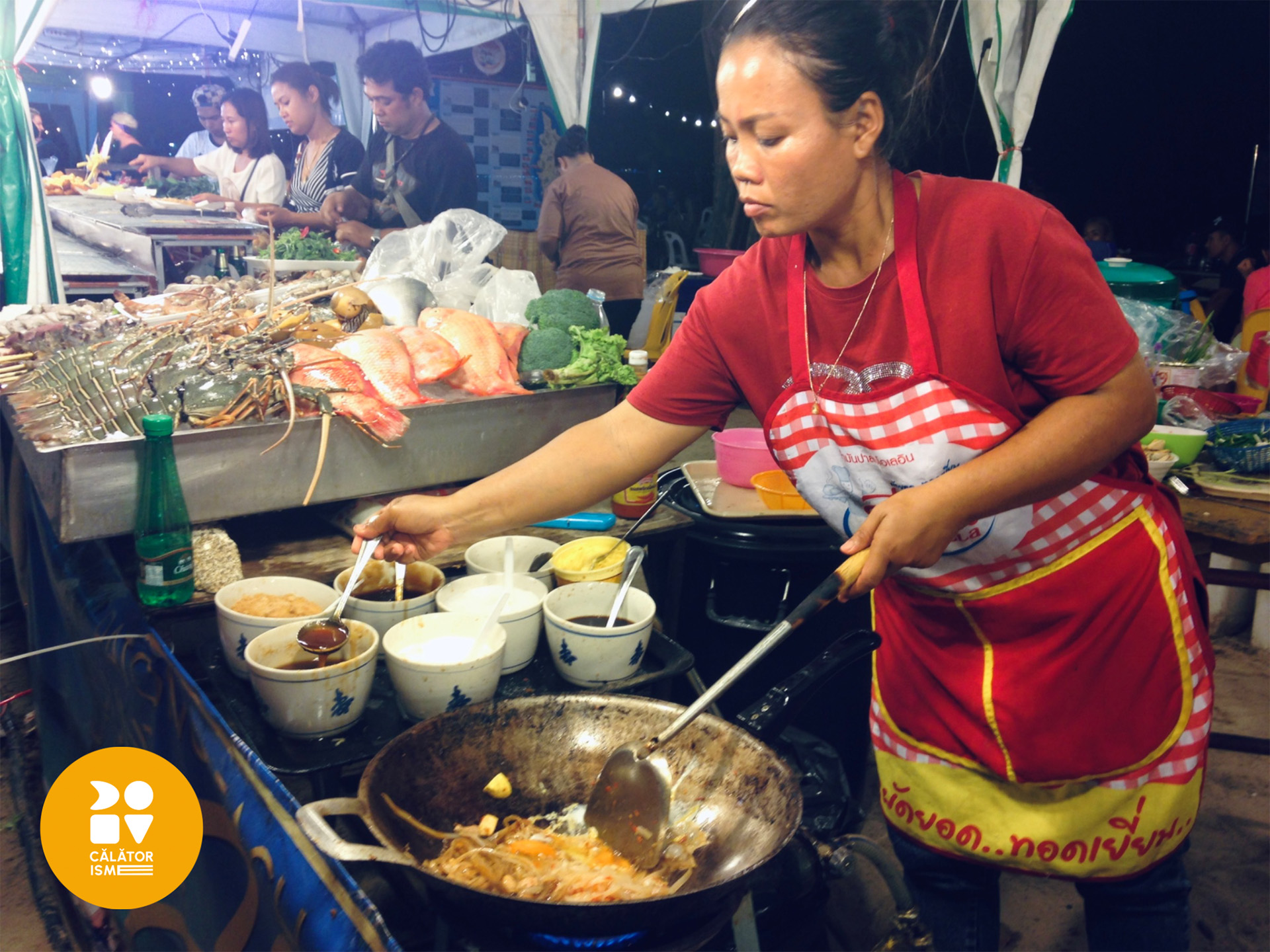 Woman cooking street food